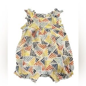 Splendid 6M romper white soft muslin-like cotton w/dot design sleeveless